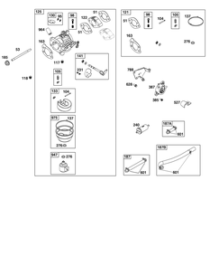 Part Location Diagram of 847050 Briggs and Stratton Carburetor